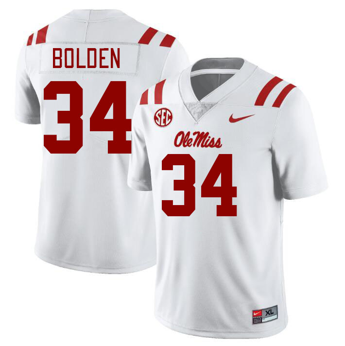 Ole Miss Rebels #34 Brandon Bolden College Football Jerseys Stitched Sale-White
